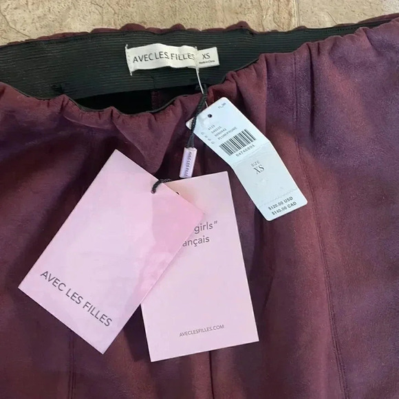 Anthropologie | Avec Les Filles Sueded Slit-Hem Leggings in Plum - Picture 7 of 7
